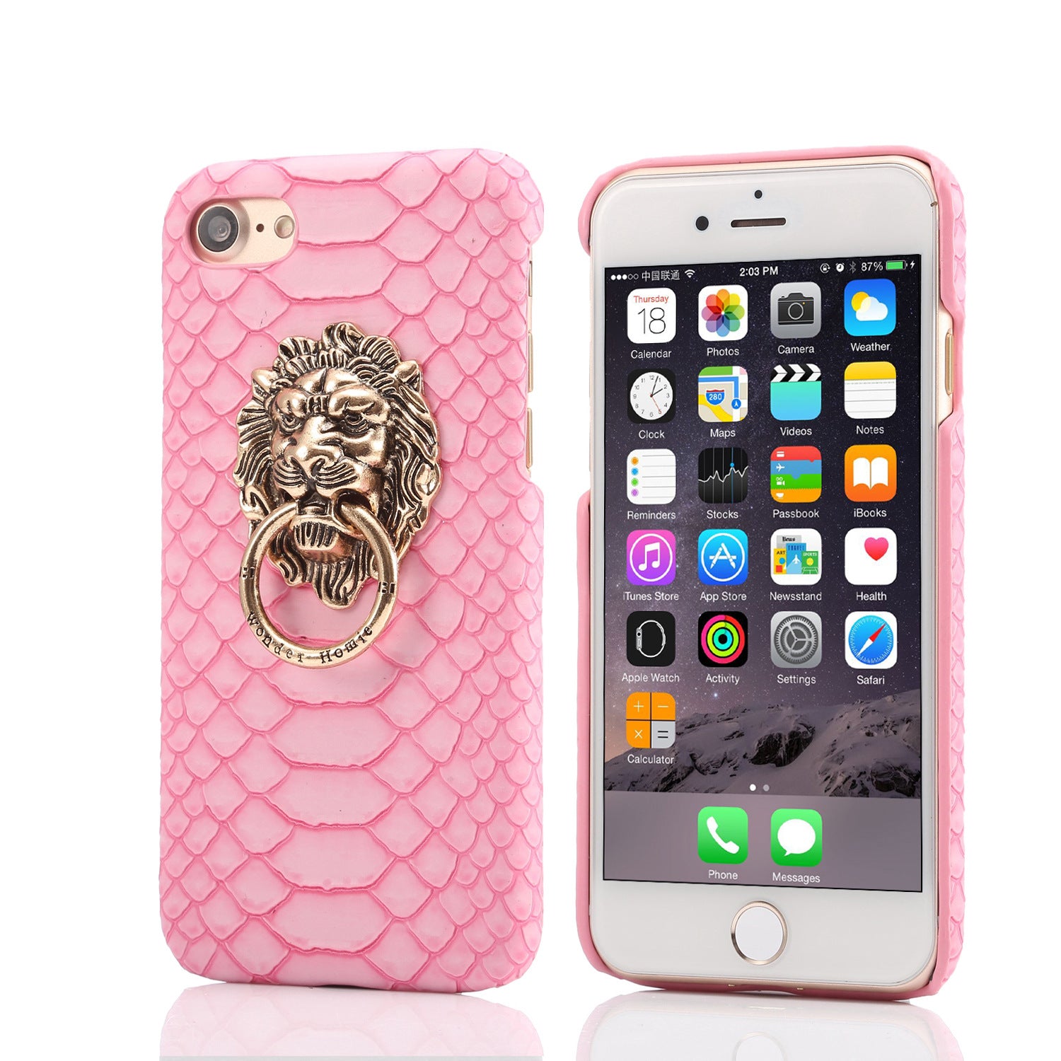 Compatible with Apple, Suitable for 11 metal lion head phone case iPhonexs max leather pattern