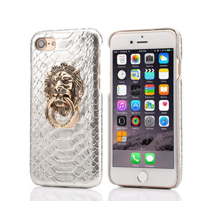 Compatible with Apple, Suitable for 11 metal lion head phone case iPhonexs max leather pattern
