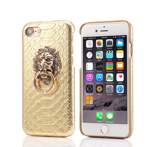 Compatible with Apple, Suitable for 11 metal lion head phone case iPhonexs max leather pattern