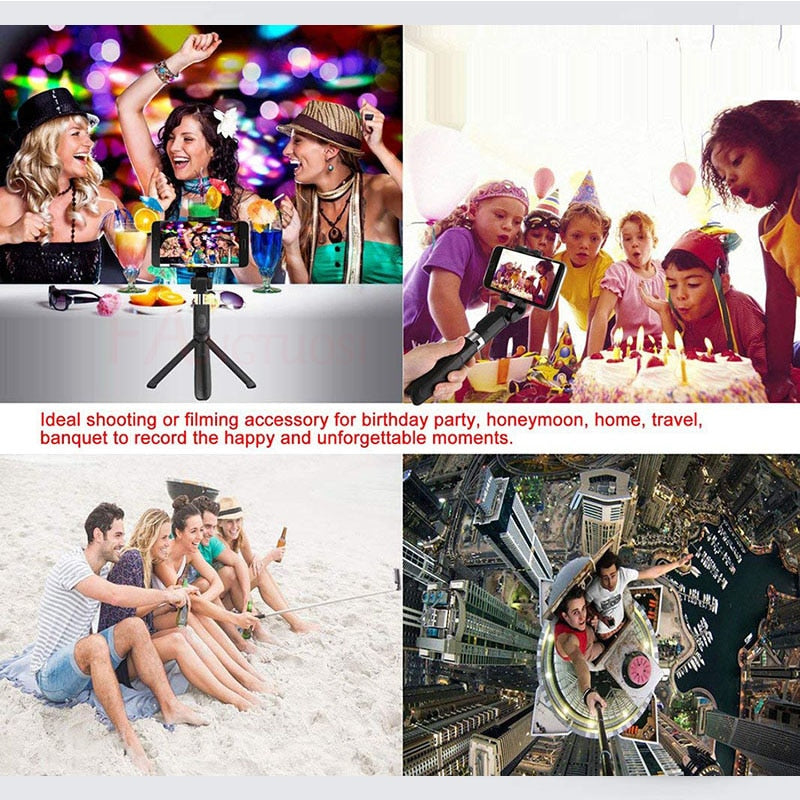 Compatible with Apple, Tripod Selfie Stick Mobile Universal Live Triangle Bracket One Blutetooth Selfie Artifac