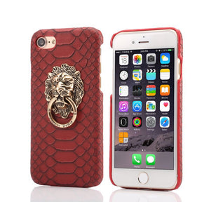 Compatible with Apple, Suitable for 11 metal lion head phone case iPhonexs max leather pattern