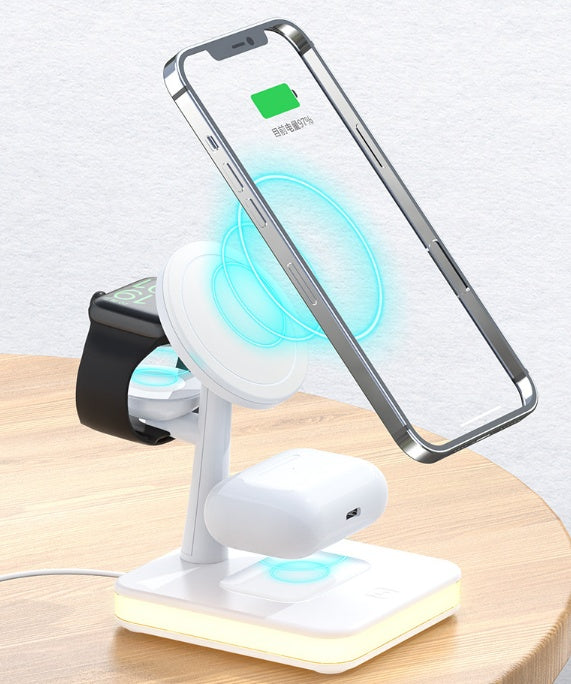 Magnetic Mobile Phone Wireless Fast Charger Three-in-one Applicable Earphone Watch