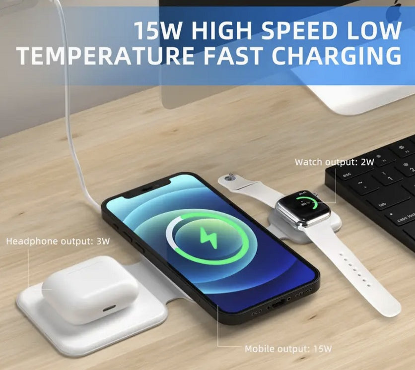 3 Foldable Wireless Charger Charging Station Multi-device Folding Cell Phone Wireless Charger Gadgets In 1 Magnetic
